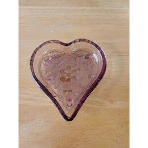 Trinket Dish Jewelry Vintage Home Interiors Tiara Amethyst Plum Purple Heart